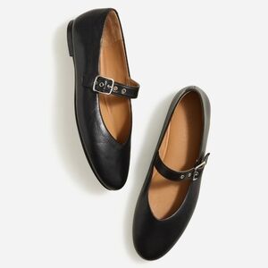 New! Madewell The Remy Mary Jane Black Leather Ballet Flat 6